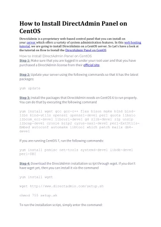 install directpanel on CentOS