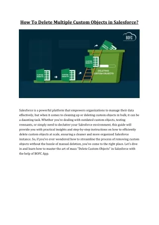 How To Delete Multiple Custom Objects in Salesforce