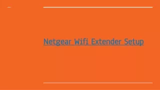 Netgear Wifi Extender Setup