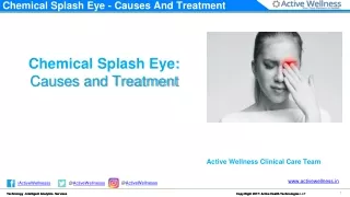 Chemical Splash Eye - Causes And Treatment