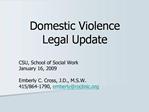 Domestic Violence Legal Update