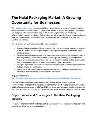 Halal Packaging Market