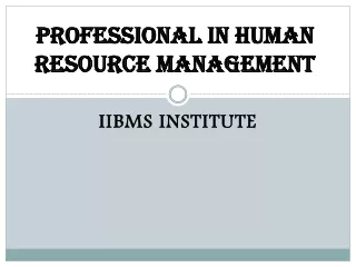 Professional in Human Resource Management