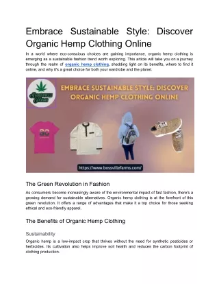 Embrace Sustainable Style_ Discover Organic Hemp Clothing Online