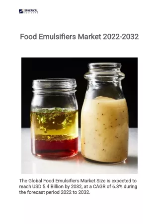 Food Emulsifiers Market 2022