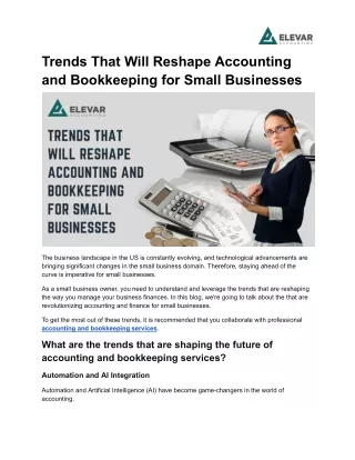 Trends That Will Reshape Accounting and Bookkeeping for Small Businesses