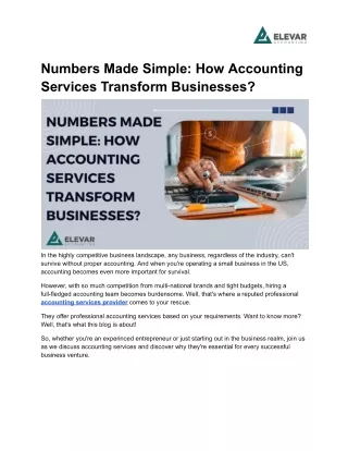 Numbers Made Simple: How Accounting Services Transform Businesses?