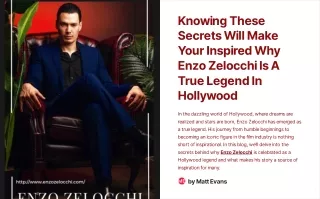 Knowing These Secrets Will Make Your Inspired Why Enzo Zelocchi Is A True Legend In Hollywood