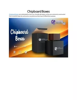 Chipboard Boxes