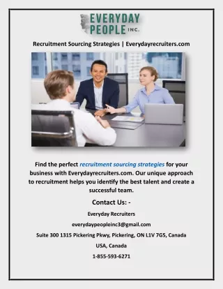 Recruitment Sourcing Strategies | Everydayrecruiters.com