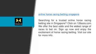 Online Horse Racing Betting Singapore 126asia.com