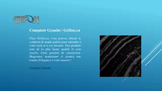 Comptoir Granite | Grifon.ca