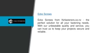 Ecko Screws Nzfasteners.co.nz