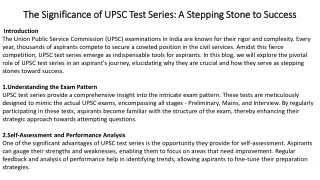 The Significance of UPSC Test Series  A Stepping Stone to Success