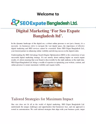 Digital Marketing ‘For Seo Expate  Bangladesh ltd’