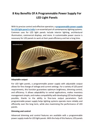 8 Key Benefits Of A Programmable Power Supply For LED Light Panels