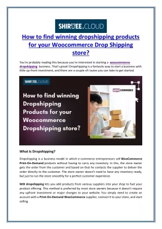 How to find winning dropshipping products for your Woocommerce Drop Shipping store
