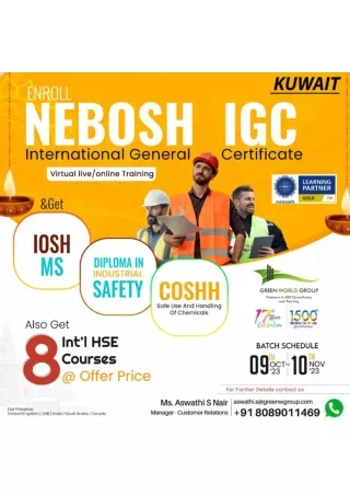 Preparing Today And Protecting Tomorrow -   Nebosh IGC Course in Kuwait