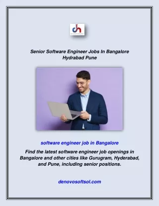 Senior Software Engineer Jobs In Bangalore Hydrabad Pune