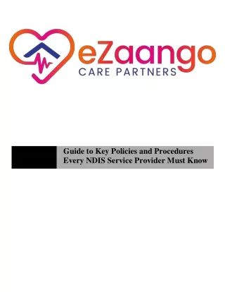 Guide to Key Policies and Procedures Every NDIS Service Provider Must Know