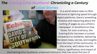 The Evening Echo Southend: Chronicling a Century of Local Stories