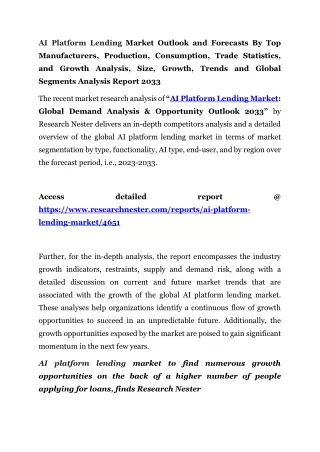 AI Platform Lending Market Trade Statistics 2033