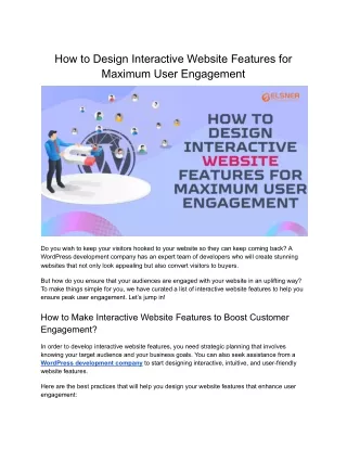 How to Design Interactive Website Features for Maximum User Engagement