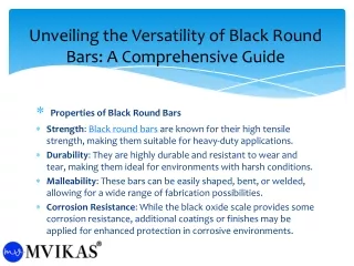 Unveiling the Versatility of Black Round Bars: A Comprehensive Guide