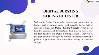 Digital bursting strength tester |  Perfect Group India