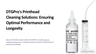 DTGPro's Printhead Cleaning Solutions: Ensuring Optimal Performance and Longevit