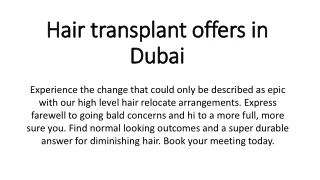 Hair transplant offers in Dubai