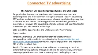 Connected TV advertising