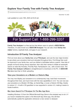 Explore Your Family Tree with Family Tree Analyzer