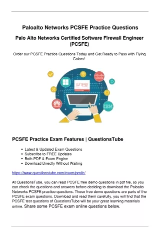 Use QuestionsTube's PCSFE Practice Exam with Actual Questions and Answers