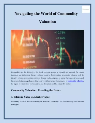 Navigating the World of Commodity Valuation