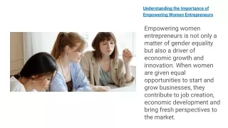 Empowering Women Entrepreneurs