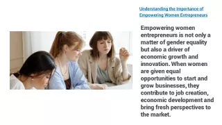 Empowering Women Entrepreneurs
