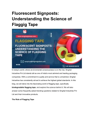 Fluorescent Signposts_ Understanding the Science of Flaggig Tape