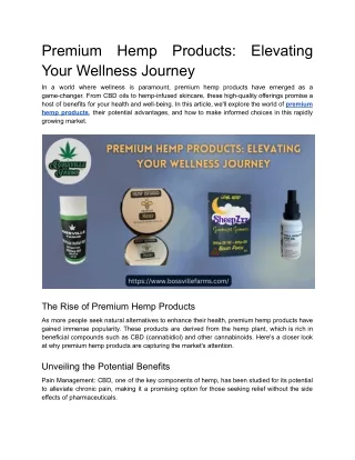Premium Hemp Products_ Elevating Your Wellness Journey