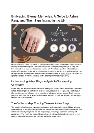 Embracing Eternal Memories_ A Guide to Ashes Rings and Their Significance in the UK