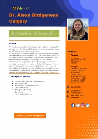 Dr. Alexa Birdgeneau- Calgary-Naturopath