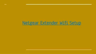 Netgear Extender Wifi Setup