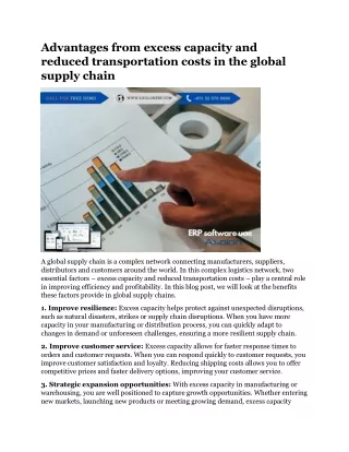 Advantages from excess capacity and reduced transportation costs in the global supply chain