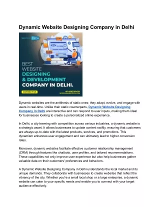 Dynamic Website Designing Company in Delhi