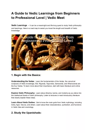 A Guide to Vedic Learnings from Beginners to Professional Level _ Vedic Meet