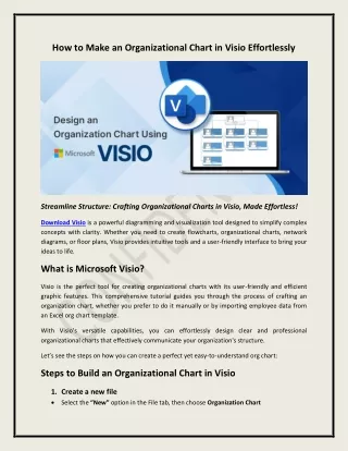 How to Make an Organizational Chart in Visio Effortlessly