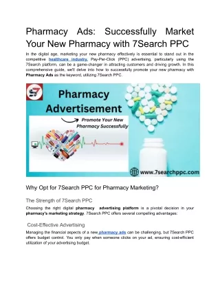 Pharmacy Ads_ Successfully Market Your New Pharmacy with 7Search PPC