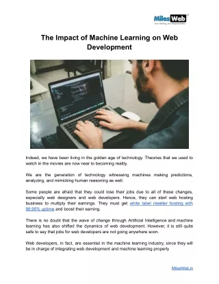 The Impact of Machine Learning on Web Development