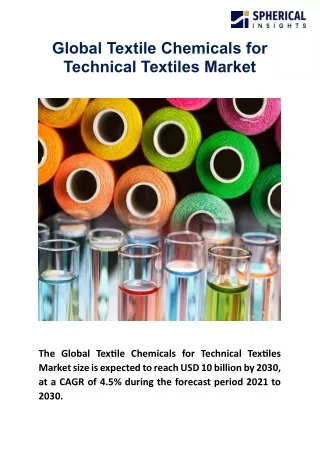 Global Textile Chemicals For Technical Textiles Market