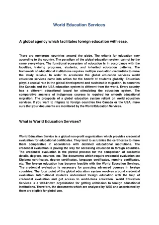 World Education Services